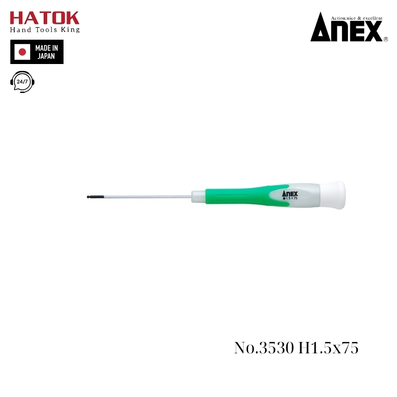 Tô vít lục giác mini Anex No.3530-H.1.5x75 Nhật Bản