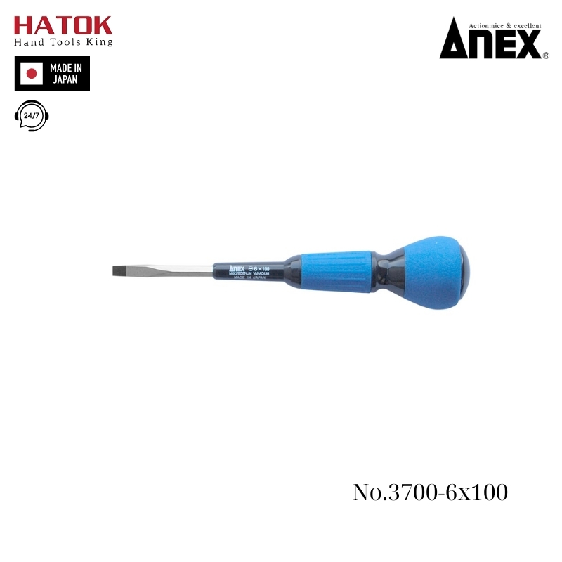Tô vít cán tròn thân lục giác Anex No.3700-6x100 Nhật Bản