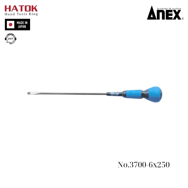 Tô vít cán tròn thân lục giác Anex No.3700-6x250 Nhật Bản