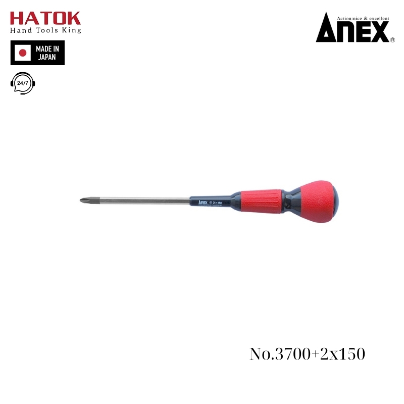 Tô vít cán tròn thân lục giác Anex No.3700+2x150 Nhật Bản