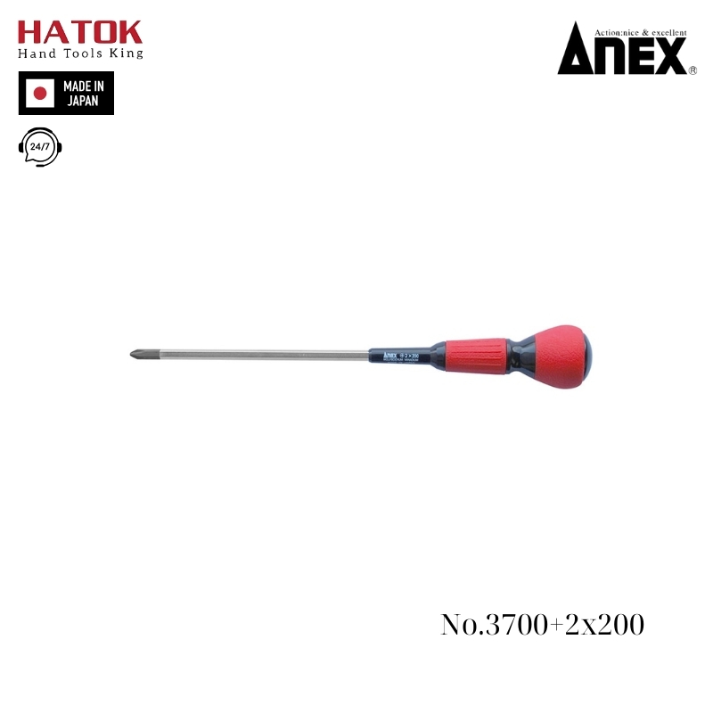 Tô vít cán tròn thân lục giác Anex No.3700+2x200 Nhật Bản