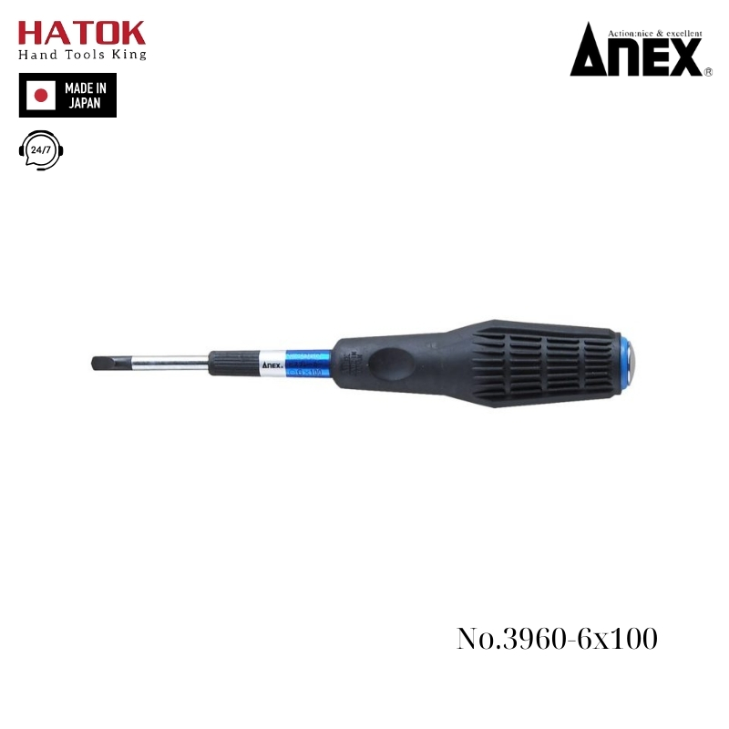 Tô vít đóng cán đàn hồi có từ tính Anex No.3960-6x100 Nhật Bản