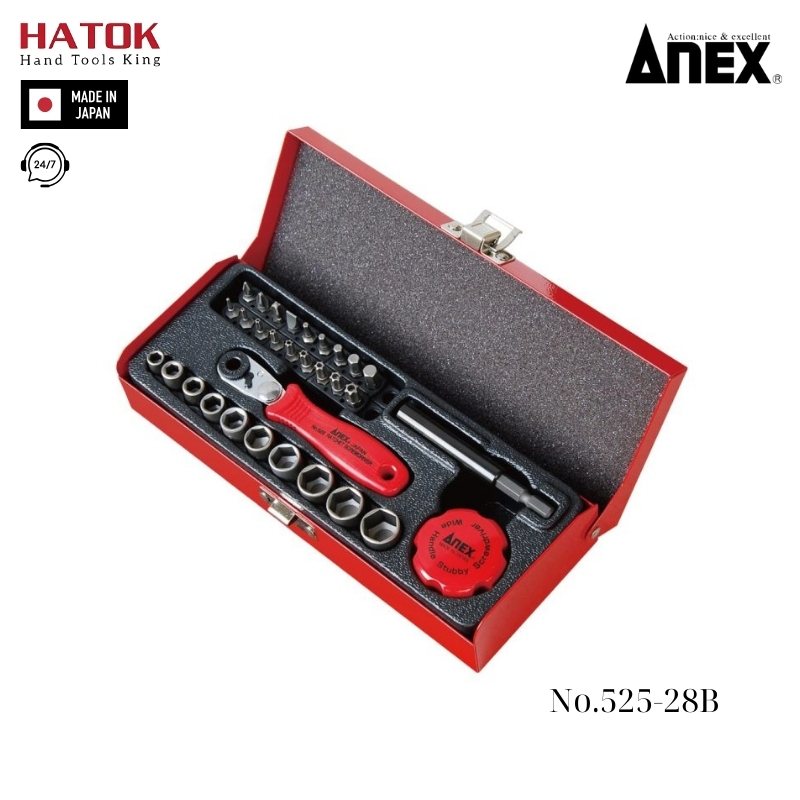 Bộ vặn ốc vít đa năng Anex No.525-28B Nhật Bản