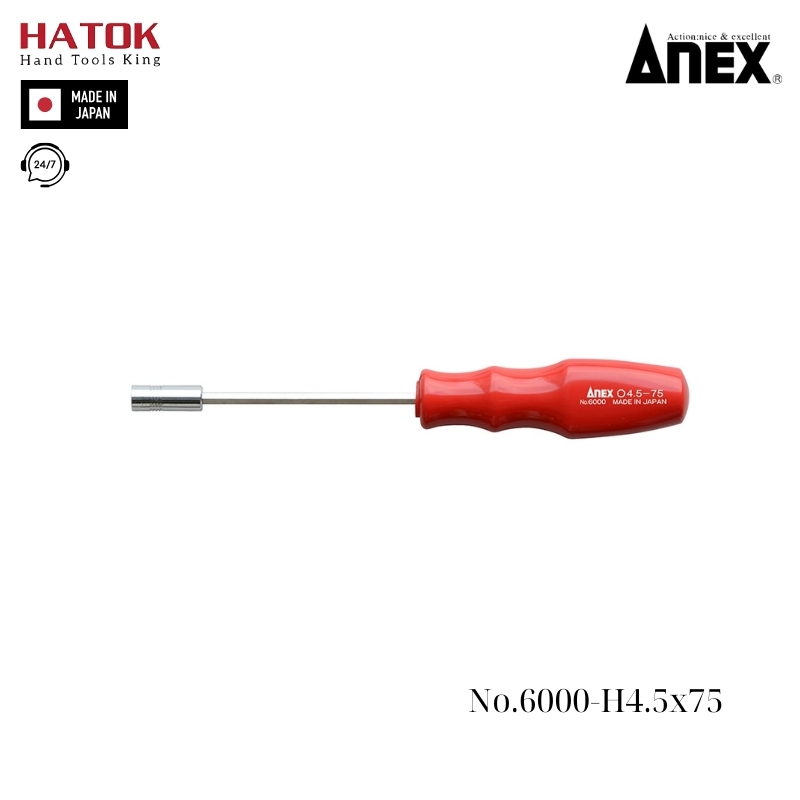 Tô vít đầu tuýp Anex No.6000-H4.5x75 Nhật Bản