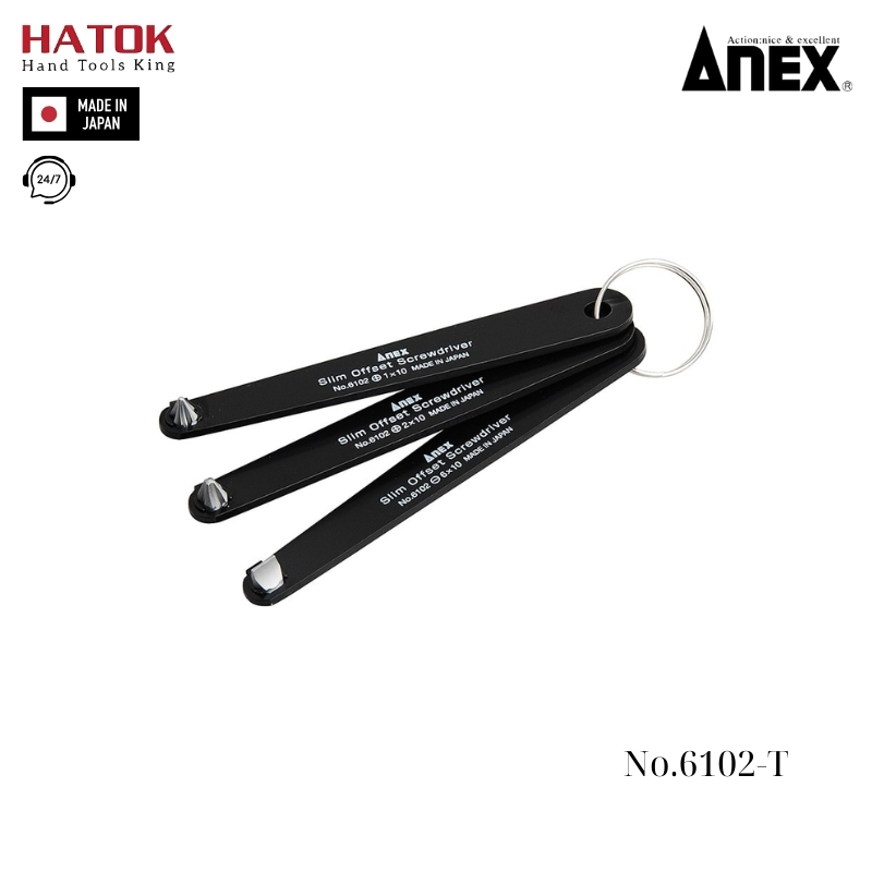 Bộ tô vít vặn siêu mỏng Anex No.6102-T Nhật Bản