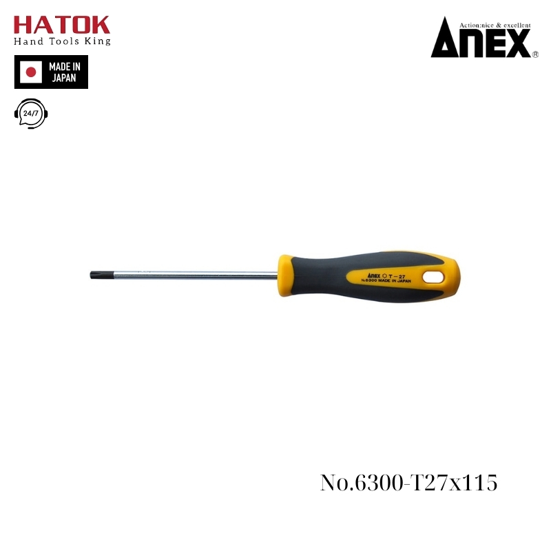 Tô vít hoa thị có lỗ Anex No.6300-T27x115 Nhật Bản