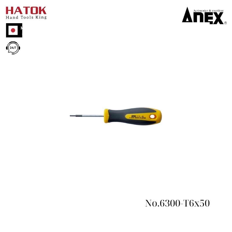 Tô vít hoa thị có lỗ Anex No.6300-T6x50 Nhật Bản
