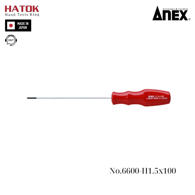 Tô vít lục giác Anex No.6600-H1.5x100 Nhật Bản