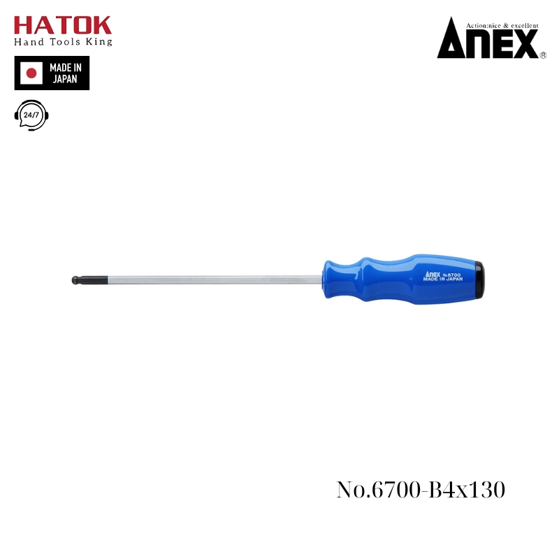 Tô vít lục giác đầu bi Anex No.6700-B4x130 Nhật Bản