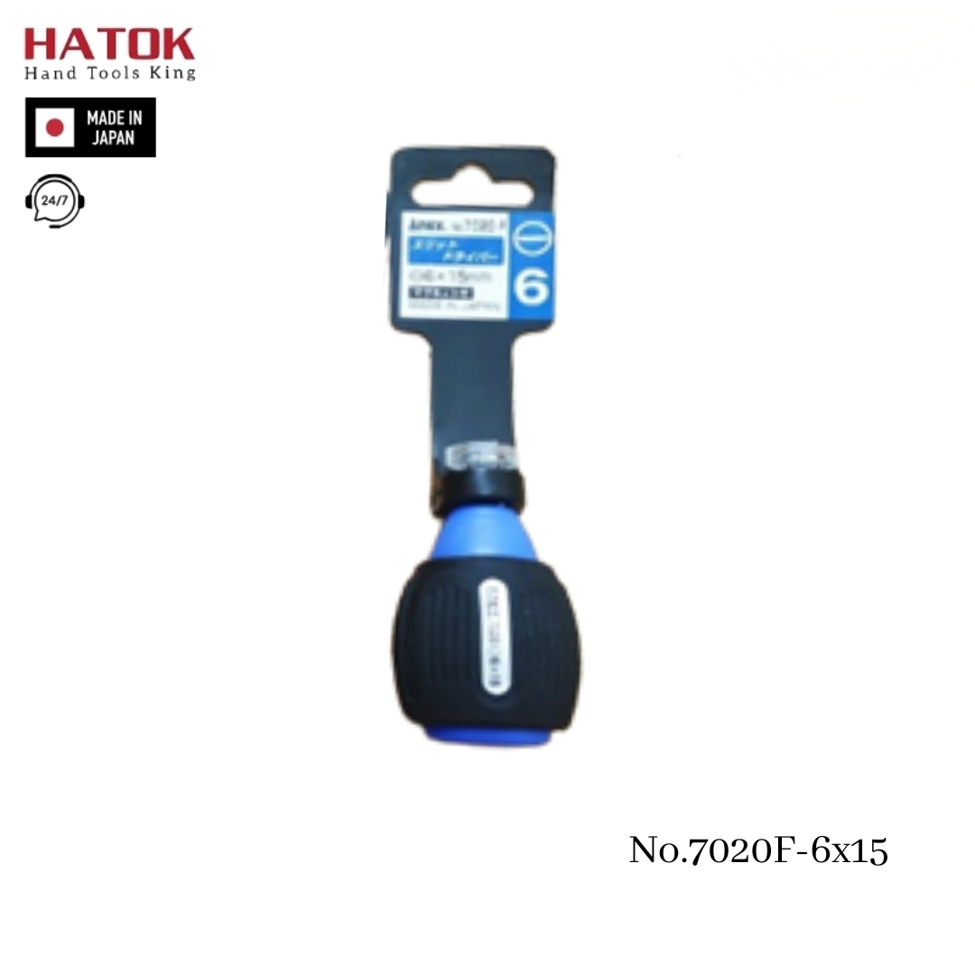 Tô vít ngắn 2 cạnh có từ tính Anex No.7020F-6x15 Nhật Bản