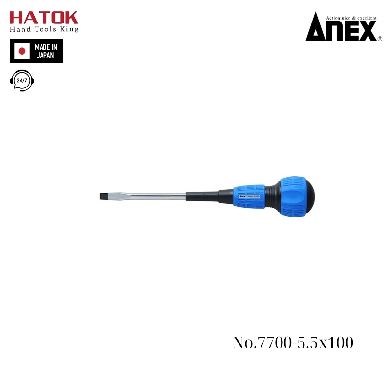 Tô vít 2 cạnh có từ tính Anex No.7700-5.5x100 Nhật Bản