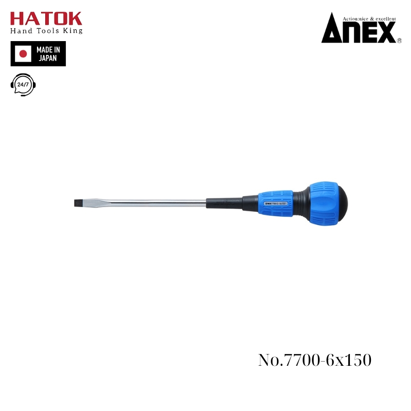 Tô vít 2 cạnh có từ tính Anex No.7700F-6x150 Nhật Bản