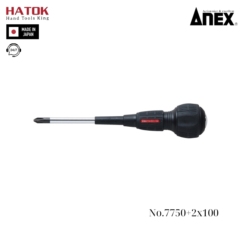 Tô vít đóng 4 cạnh Anex No.7750+2x100 Nhật Bản