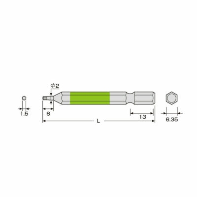 Mũi vít đầu lục giác 1.5x65mm ACHX-1565 Anex