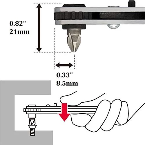 Bộ tay vặn và mũi vít góc hẹp No.425-9B Anex Nhật Bản