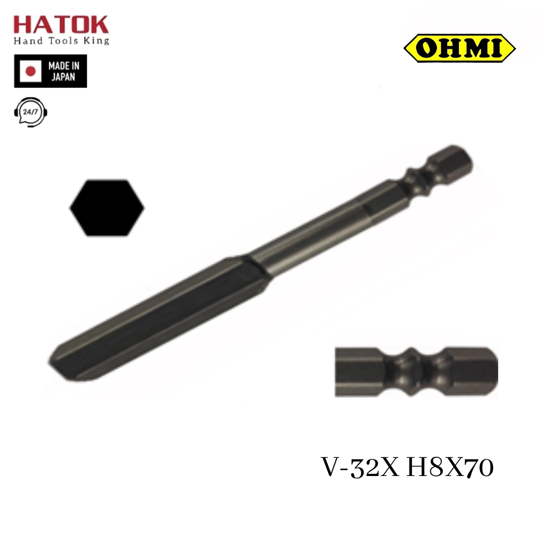 Đầu vặn ốc lục giác chìm OHMI V-32X H8x70 Nhật Bản