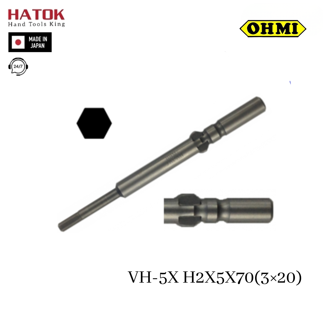 Mũi vít vặn ốc lục giác OHMI VH-5X H2x5x70(3×20)