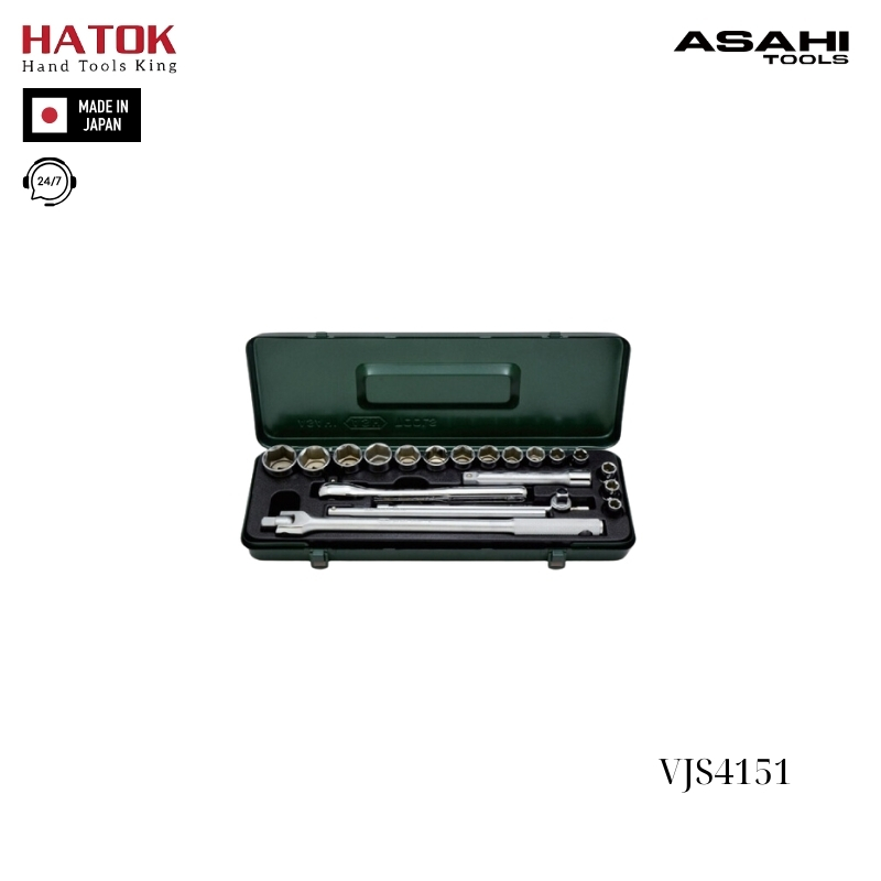 Bộ tuýp 6 cạnh 1/2" 20 chi tiết Asahi VJS4151 Nhật Bản