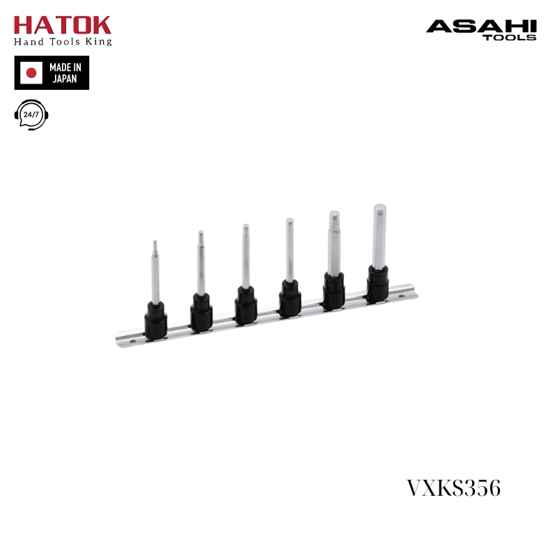 Bộ đầu tuýp lục giác 3/8" 6 chi tiết Asahi VXKS356 Nhật Bản