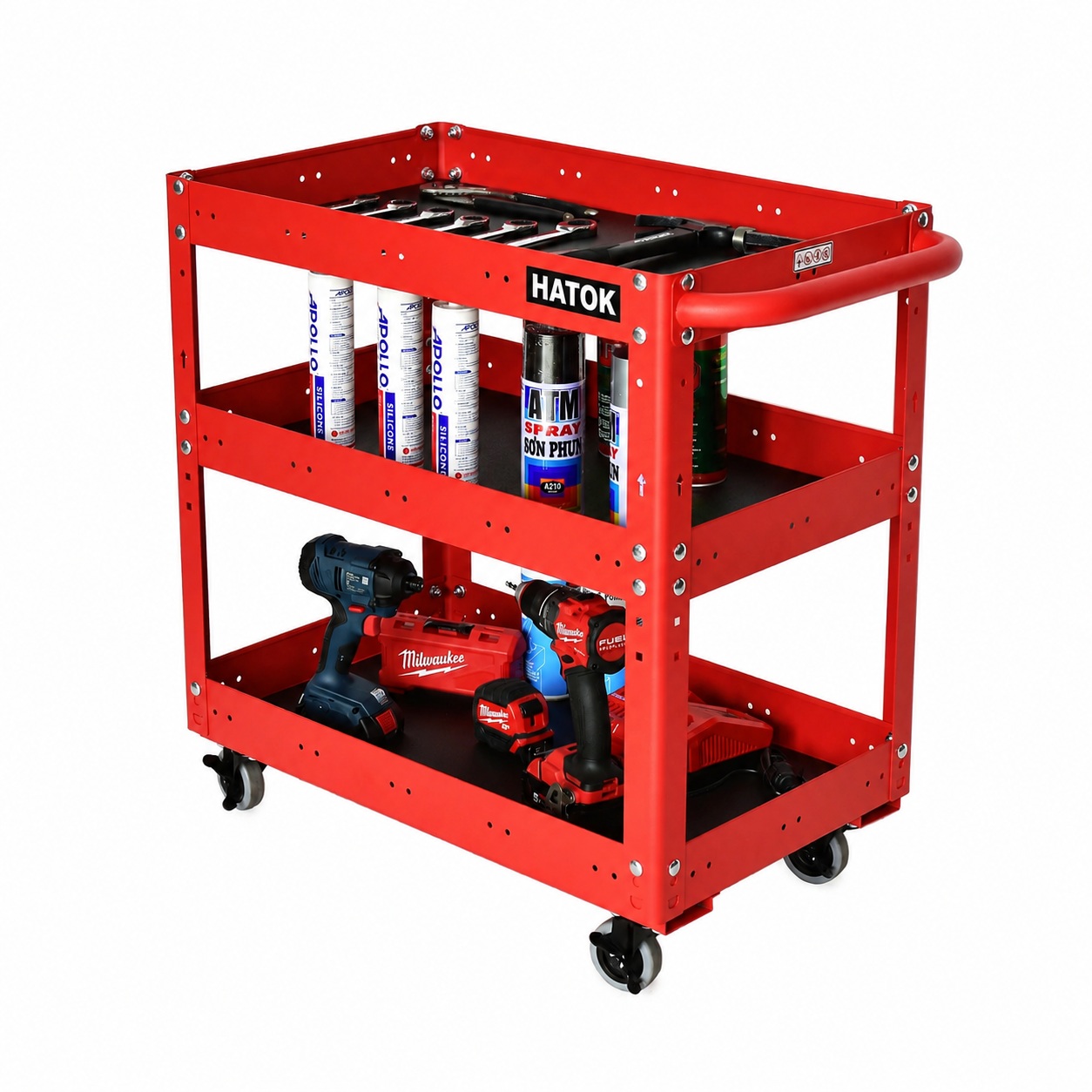 Xe đẩy dụng cụ 3 ngăn - 71cm