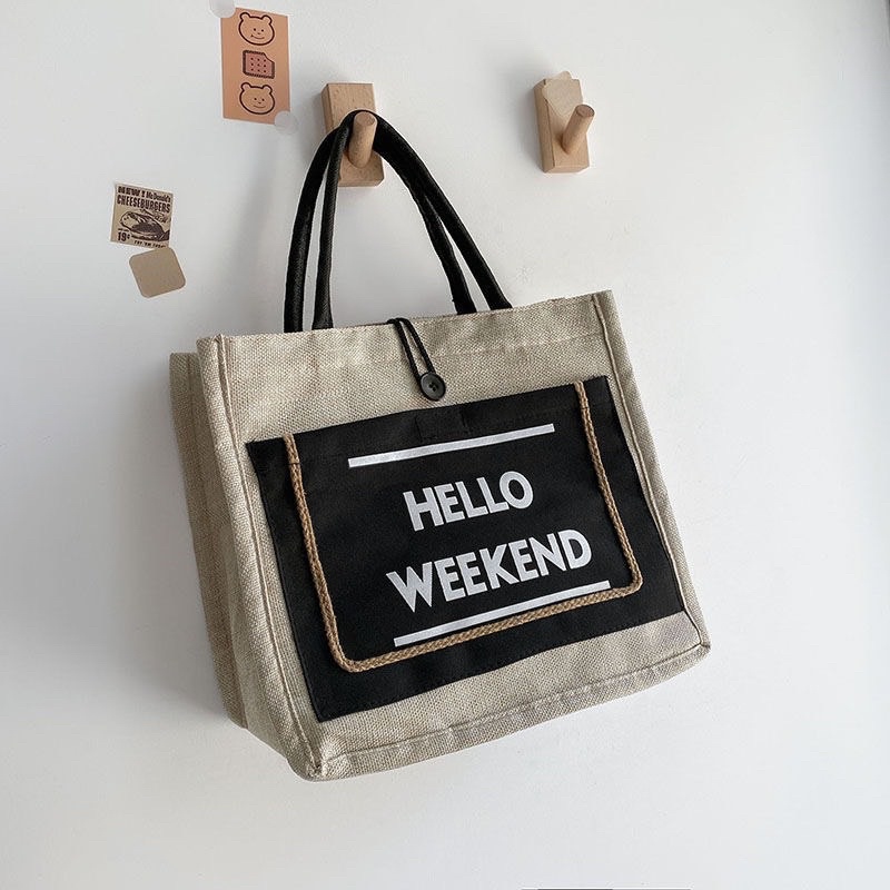 Túi cói hello weekend