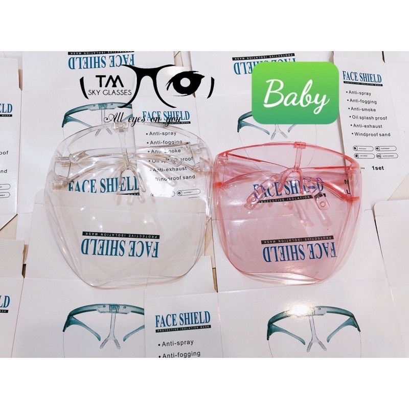Mắt kính bảo hộ FACE SHIELD BABY trẻ em, em bé trong suốt che hết mặt đáng yêu chống giọt bắn