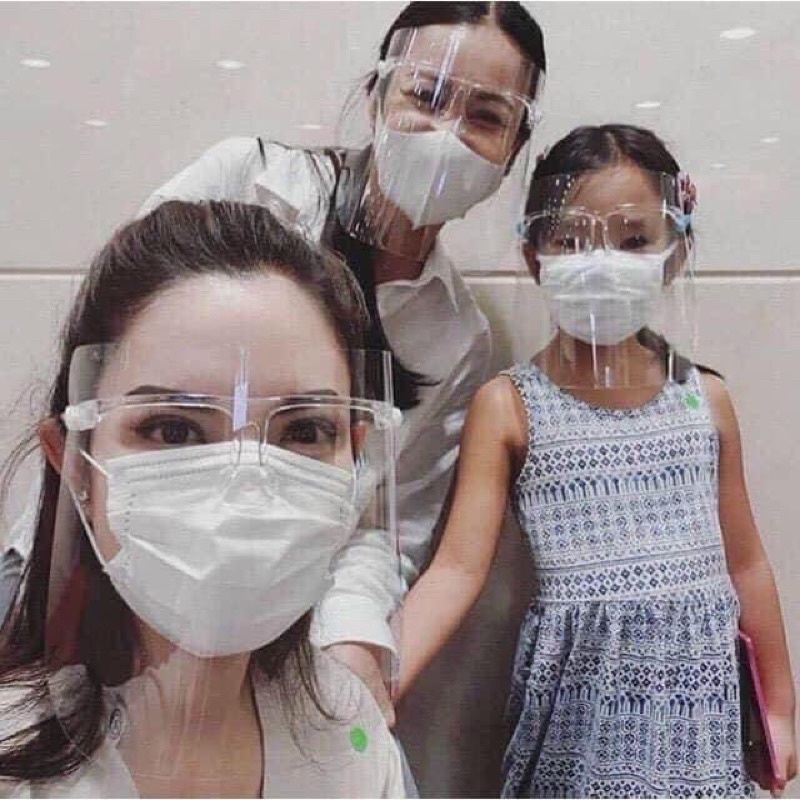 Face Shield Kính Chống Giọt Bắn Bảo Hộ Chống Dịch - CẢ BỘ GỒM KÍNH VÀ GỌNG KÍNH NHƯ HÌNH
