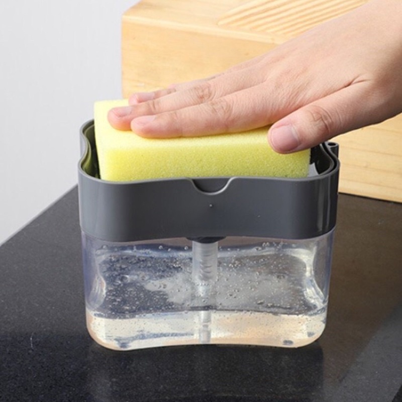 Hộp đựng nước rửa chén và miếng rửa chén bát 2 in 1(tặng kèm miếng rửa chén)