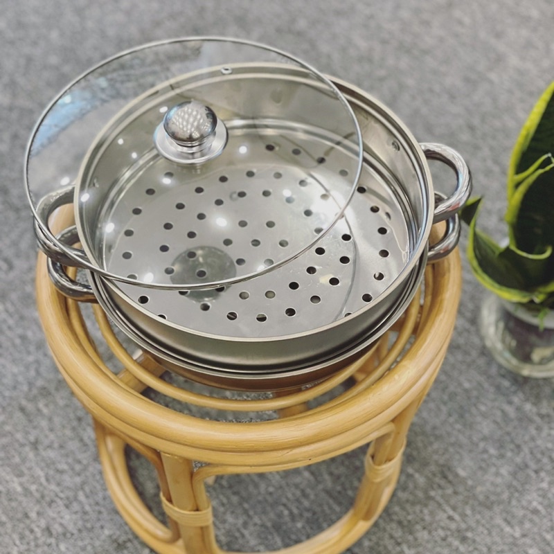 Nồi hấp kèm xửng hấp inox 2 tầng