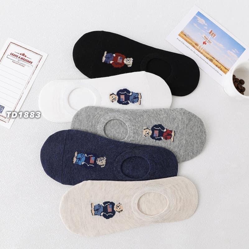 Set 5 Đôi Tất Who.au Xuất Dư Tất Gấu Hàn Quốc Unisex Dành Cho Nam Nữ