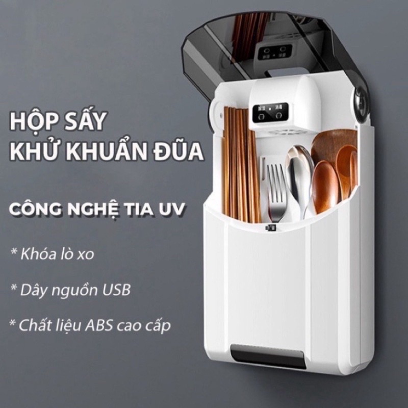 Máy Sấy Đũa Cao Cấp - Máy Khử Khuẩn Đũa Thìa Bằng Tia UV tránh Ẩm Mốc Đũa Muỗng