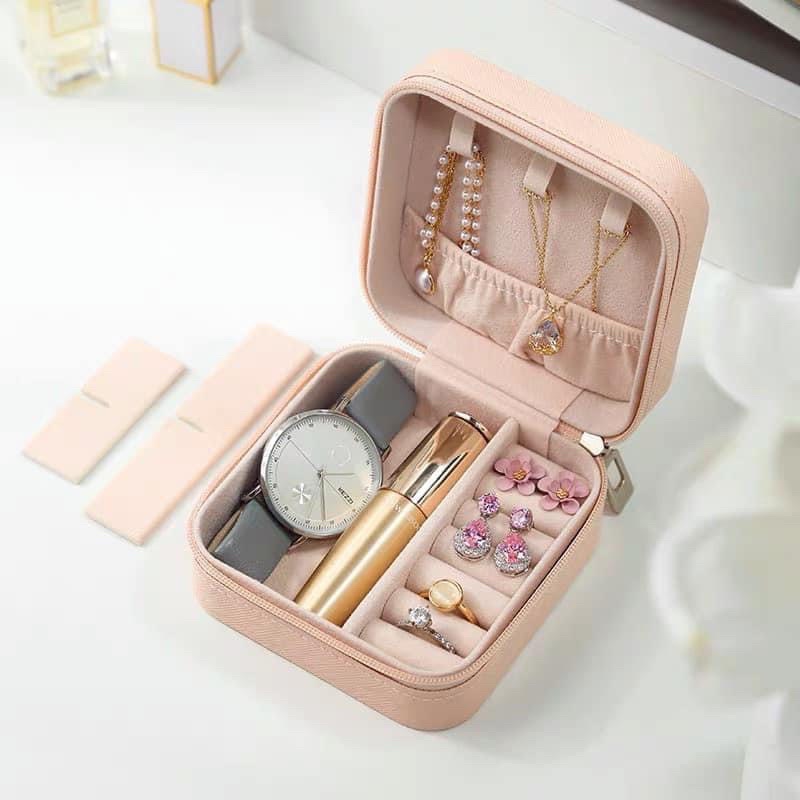 Hộp Đựng Trang Sức, Phụ Kiện Bọc Da Sang Trọng Có Chia Ngăn Dễ Dàng sắp xếp và gọn gàng nhiều màu xinh xắn theo sở thích