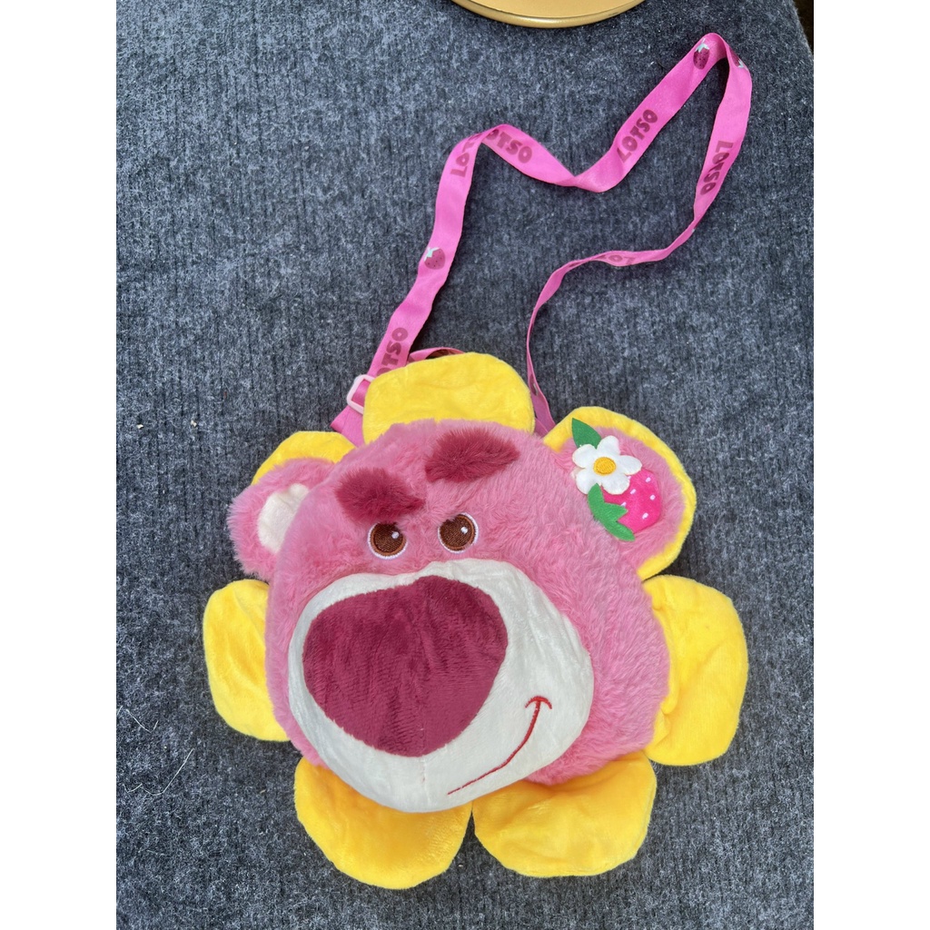 Túi Đeo Chéo Hình Gấu Dâu Hồng Siêu Dễ Thương Túi Gấu Lotso Bằng Thú Nhồi Bông