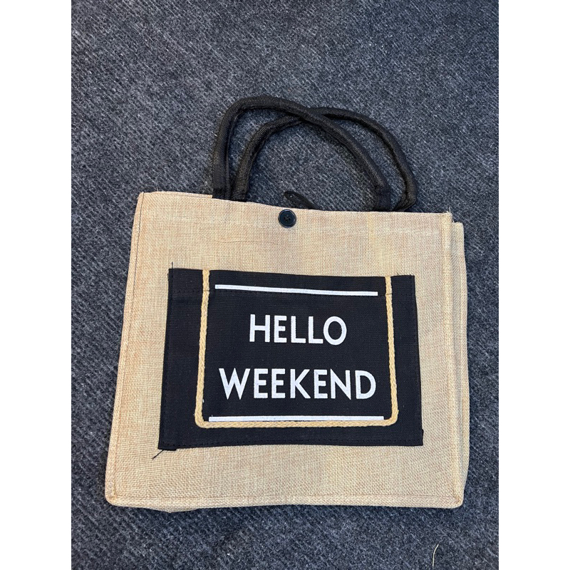 Túi cói hello weekend
