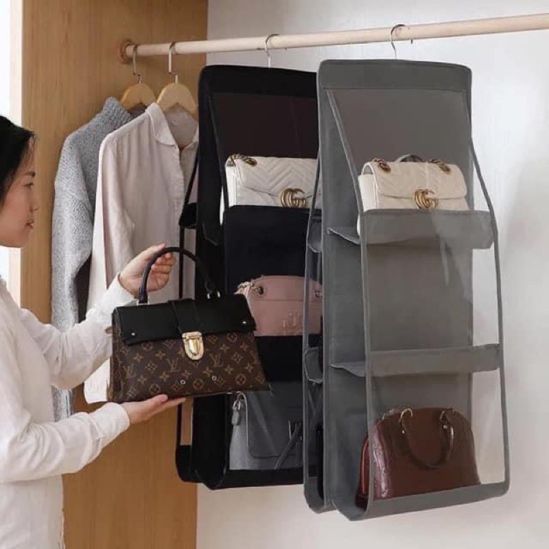 Túi Treo Giỏ Xách 6 Ngăn Đựng Túi Đeo Đồ Dùng Đa Năng Chống Bụi Tiện Dụng Thu Gọn Diện Tích Tủ Đồ