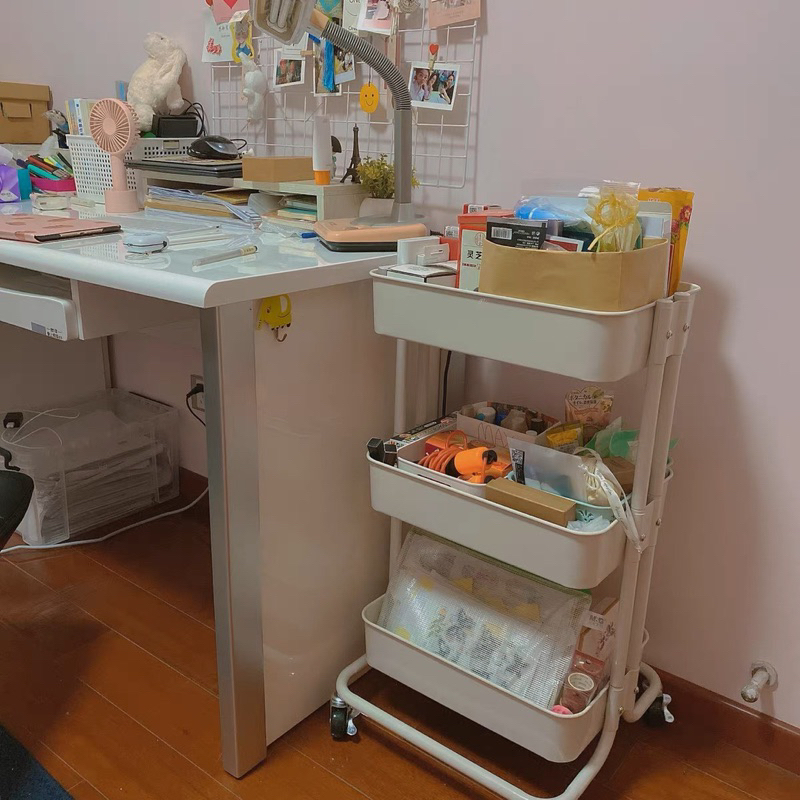 Kệ Spa Kệ Đựng Gia Vị Đựng Đồ Đa Năng 3 Tầng Có Bánh Xe Xoay 360 Độ Tiện Lợi Có Khoá Bánh Khung Thép Sơn Tĩnh Điện
