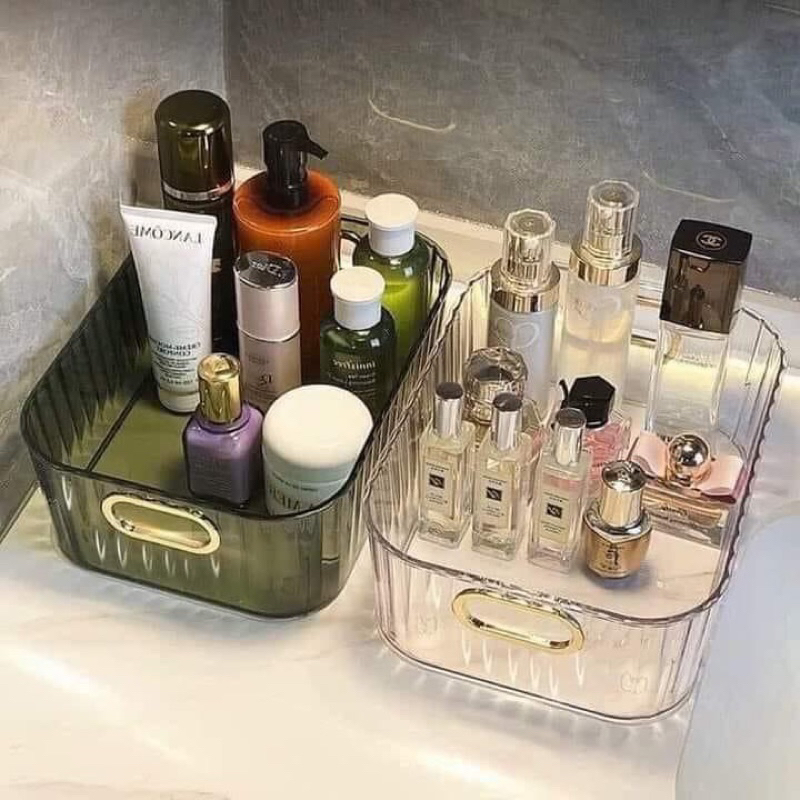 Khay Đựng Mỹ Phẩm Skincare, Đồ Lặt Vặt Acrylic Khay Có Tay Cầm