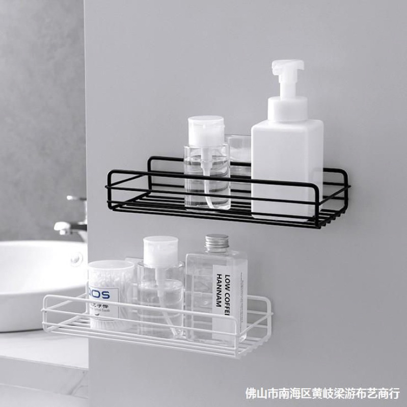 Kệ Sắt Dán Tường Hình Chữ Nhật Đựng Xà Phòng, Gia Vị, Mỹ Phẩm, Đồ Lặt Vặt