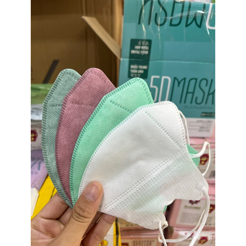 Hộp 100 Cái Khẩu Trang 5D Mask Mix Đủ Màu Ngẫu Nhiên Phù Hợp Cho Mọi Lứa Tuổi Ôm Khít Mặt Không Bị Trôi Son
