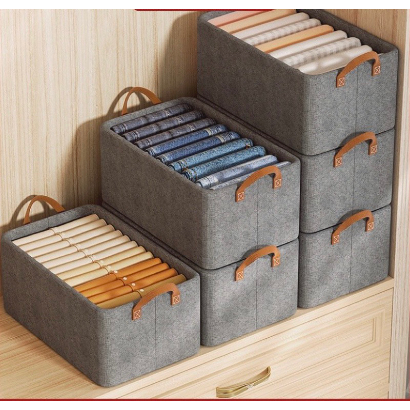 Hộp Đựng Quần Áo Khung Thép 26L Đựng Chăn Màn Quần Áo Gấu Bông Có Quai Xách