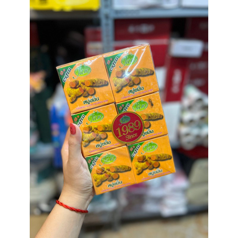 Xà Phòng Tắm Toàn Thân Rữa Mặt Cám Gạo Jam Thái Xà Bông Nghệ - Lựu Kiềm Dầu Sáng Da