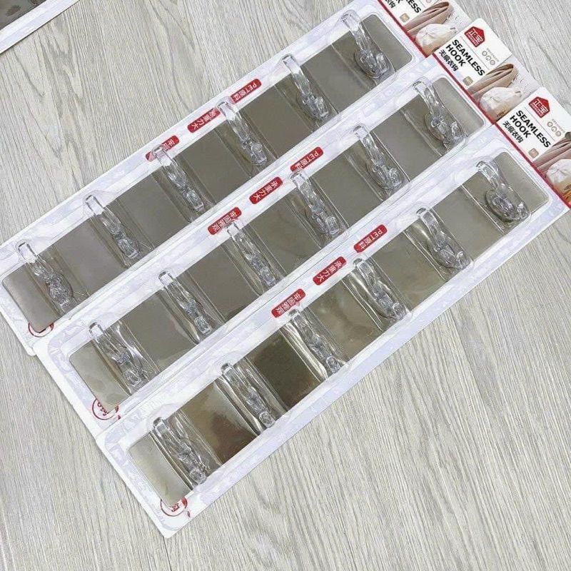 Thanh 6 Móc Dân Tường Siêu Chắc Vỉ 6 Móc Nhựa Tiện Lợi Treo Quần Áo, Khăn