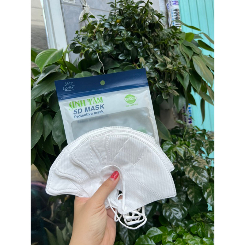 Hộp 100 Cái Khẩu Trang 5D Màu Trắng An Tâm Mask