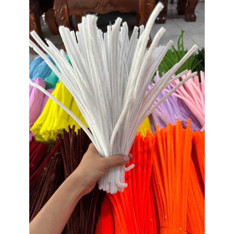 Set 100 Dây Kẽm Nhung Làm Đồ Chơi Thủ Công Làm Hoa Cây Thông Noel Kẽm Nhung