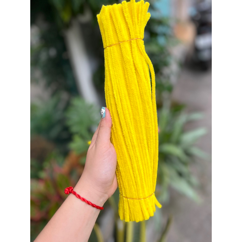 Set 100 Dây Kẽm Nhung Làm Đồ Chơi Thủ Công Làm Hoa Cây Thông Noel Kẽm Nhung
