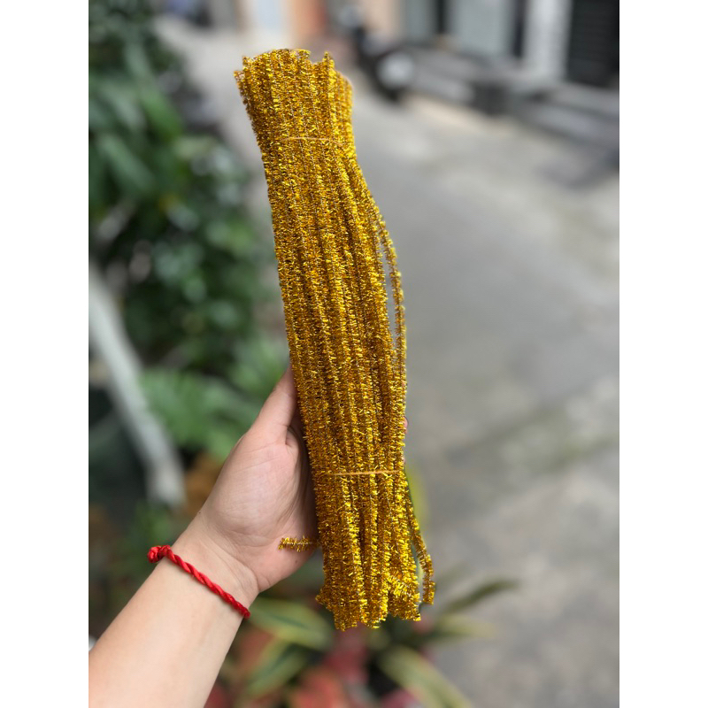 Set 100 Dây Kẽm Nhung Làm Đồ Chơi Thủ Công Làm Hoa Cây Thông Noel Kẽm Nhung