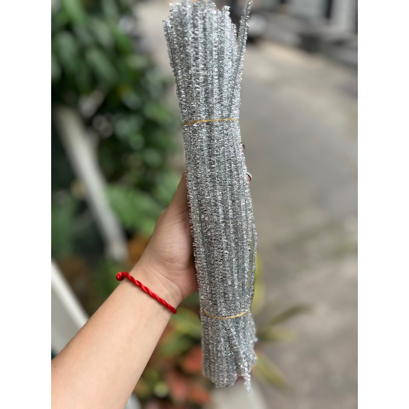 Set 100 Dây Kẽm Nhung Làm Đồ Chơi Thủ Công Làm Hoa Cây Thông Noel Kẽm Nhung