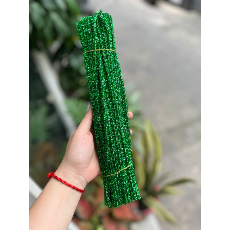 Set 100 Dây Kẽm Nhung Làm Đồ Chơi Thủ Công Làm Hoa Cây Thông Noel Kẽm Nhung