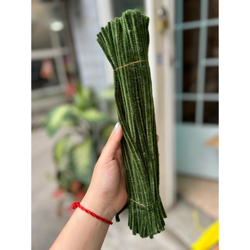 Set 100 Dây Kẽm Nhung Làm Đồ Chơi Thủ Công Làm Hoa Cây Thông Noel Kẽm Nhung