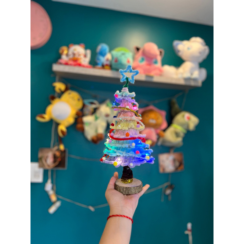 [ Full phụ kiện ] Set Tự Làm Cây Thông Noel Bằng Kẽm Nhung Nhiều Kích Thước Nguyên Liệu Làm Cây Thông Kẽm Nhung